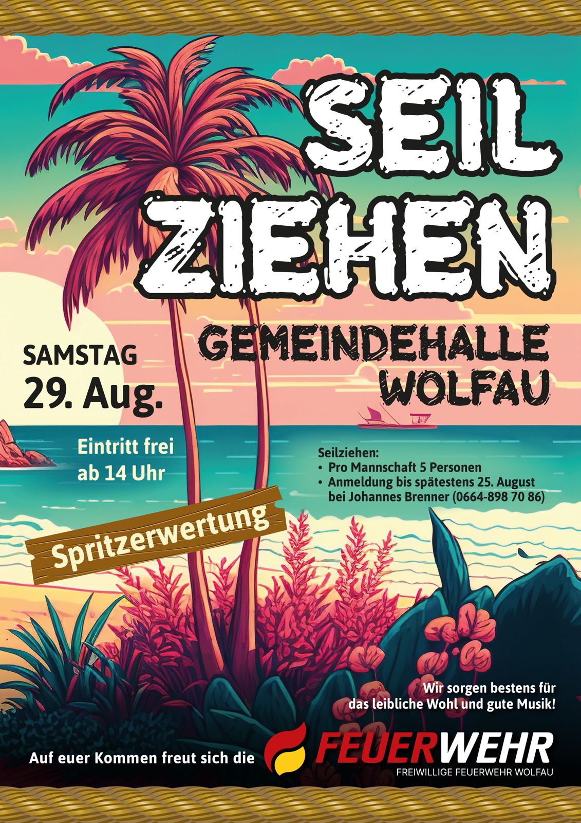 Plakat für Seilziehen
